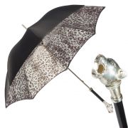 Зонт-трость Pasotti Nero Silver Pantera Lux